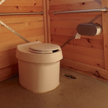 Interior of restroom, Camp Plymouth State Park